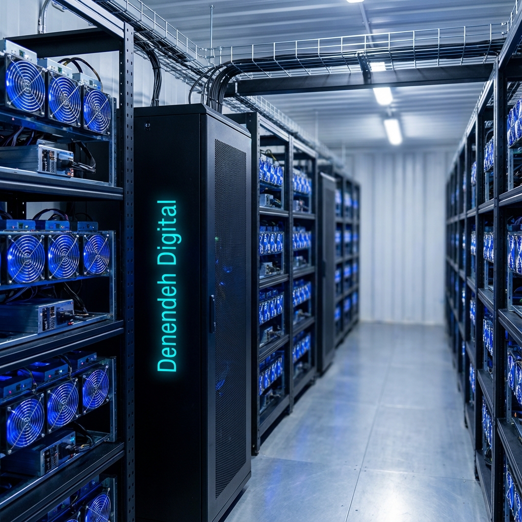 High-tech Bitcoin Mining Data Center Interior